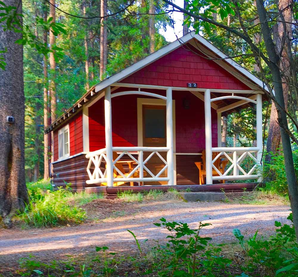 red cabin Johnston Canyon Lodge & Bungalows
